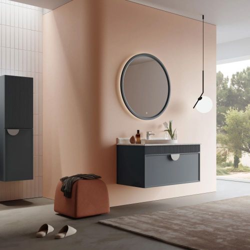 Тумба с раковиной Orka Molino 5004667 100х60 подвесная цвет черный - фото 3