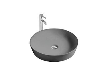 Раковина из сантехнического фарфора Aquatek ЕВРОПА AQ5558-MG 40х40 накладная цвет серый без отверстий под смеситель