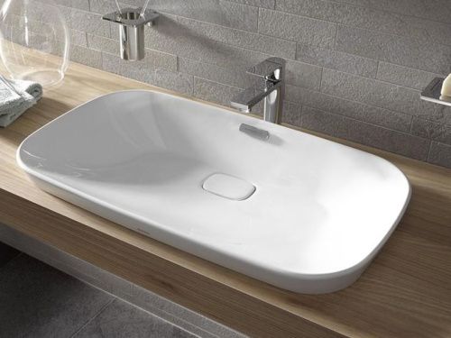 Раковина керамическая Toto LW3717HY#XW 70х40 полувстраиваемая цвет белый без отверстий под смеситель - фото 2