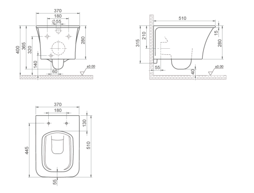 Чаша унитаза подвесная Boheme Mirage 965-W цвет белый без сиденья безободковый - фото 2