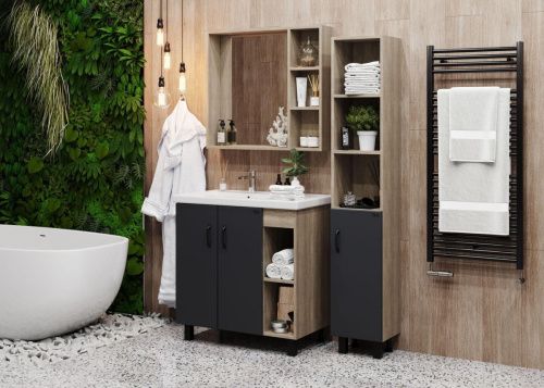 Тумба под раковину Onika Тимбер 108046 80х50 подвесная цвет белый - фото 4