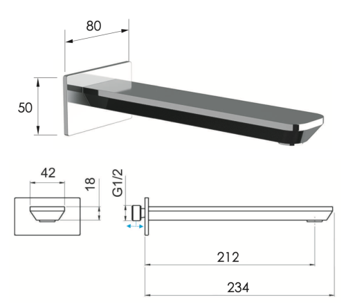 Излив Daniel Tiara TA4704LCR настенный хром - фото 2