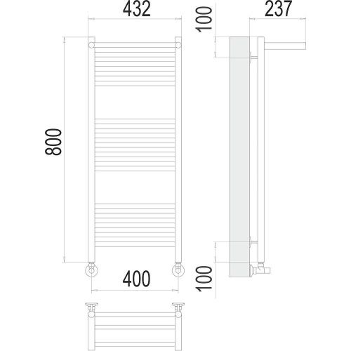 Полотенцесушитель водяной Terminus 4670078529411 45х80 хром - фото 3