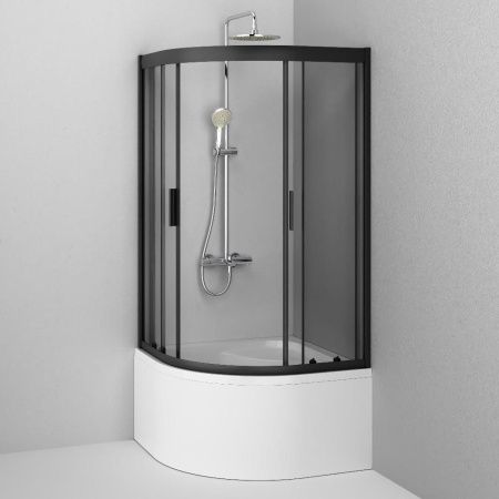 Душевой уголок Am.Pm Gem W90G-401A090BT 90х90 стекло прозрачное профиль черный без поддона