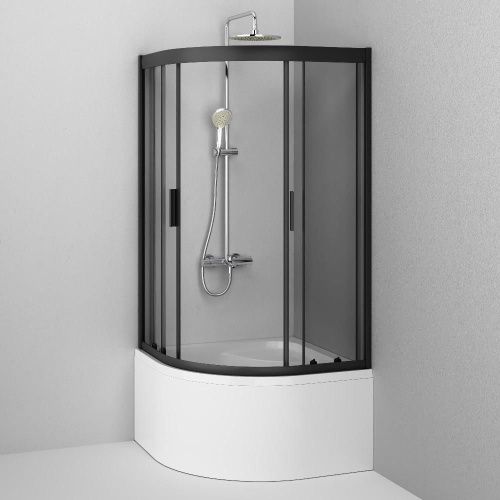 Душевой уголок Am.Pm Gem W90G-401A090BT 90х90 стекло прозрачное профиль черный без поддона - фото 4