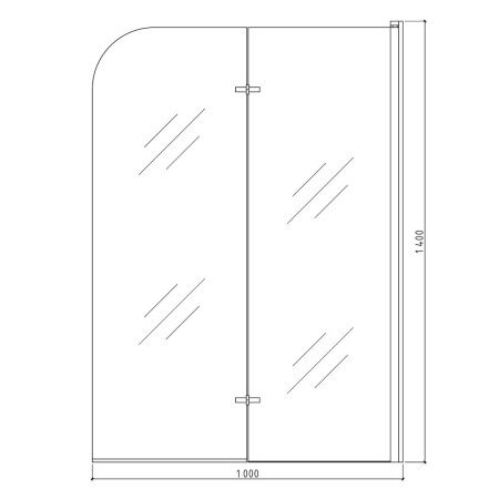 Шторка на ванну Teymi Anni T00280 100х140 стекло прозрачное профиль черный ориентация универсальная