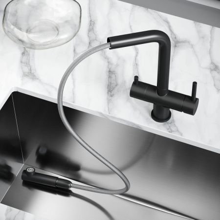 Смеситель для кухни Sancos Spin SC4015MB на мойку черный