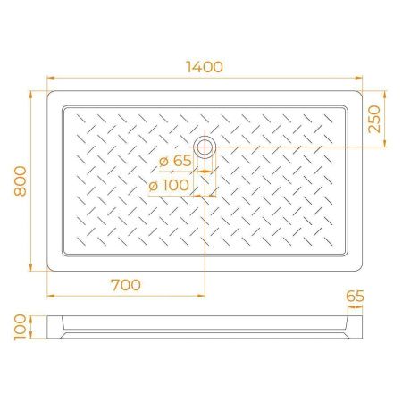 Душевой поддон керамический RGW CER 19170384-01 140х80 белый