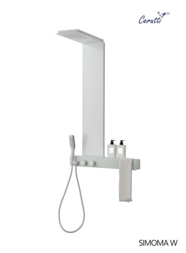 Душевая панель Cerutti SPA CT9661 настенная цвет белый - фото 2