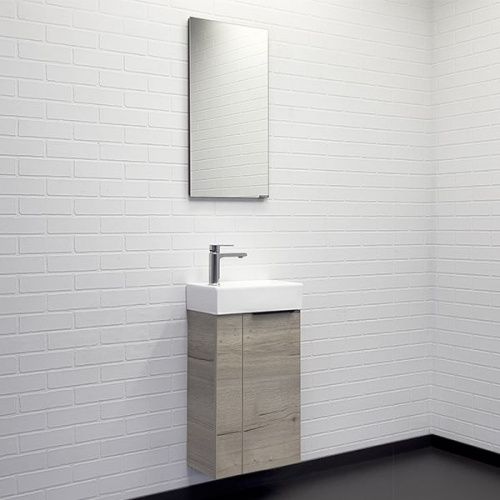 Тумба с раковиной Comforty Асти 00-00013798CF 40х20 подвесная цвет коричневый - фото 5