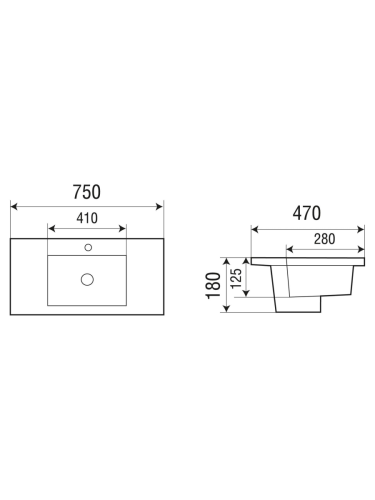 Раковина из сантехнического фаянса WeltWasser WW SK 10000004627 50 см встраиваемая цвет белый 1 отверстие под смеситель - фото 4