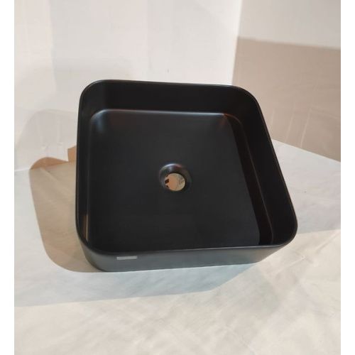 Раковина керамическая White Ceramic Blade W050705 40х40 накладная цвет черный - фото 3