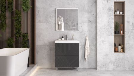 Тумба под раковину Velvex EDGE tn.EDG.9696.70.2Y графит 70х40 напольная цвет серый