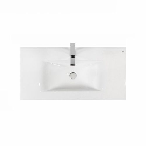 Раковина из сантехнического фарфора Bond Cube S05-900 90х50 встраиваемая цвет белый 1 отверстие под смеситель - фото 4