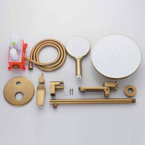 Душевая система Shevanik S4335G встраиваемая в стену цвет золото - фото 4