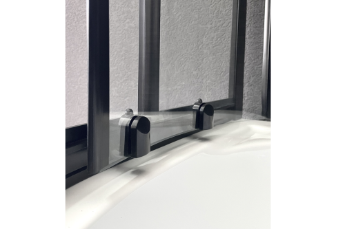 Душевой уголок Royal Bath BK RB8120BK-T-BL-R 120х80 стекло прозрачное профиль черный с поддоном - фото 2