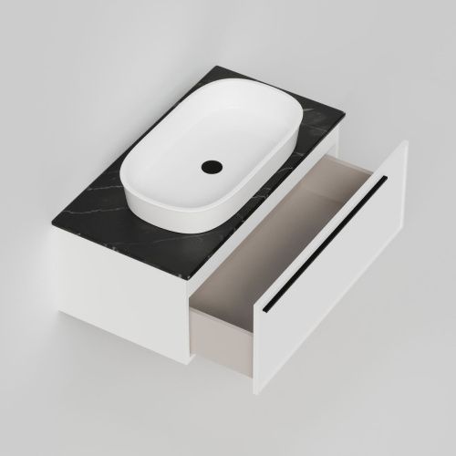 Тумба со столешницей La Fenice ELBA NFNC-01-ELB-B-90-3-GB 90х50 подвесная цвет белый - фото 2