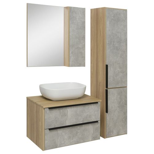 Тумба под раковину Runo Мальта 00-00001098 70х50 подвесная цвет серый/коричневый - фото 4