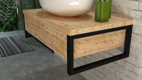 Тумба под раковину 1MarKa Grunge Loft У85844 100х50 подвесная цвет коричневый - фото 5