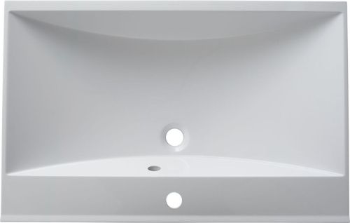 Раковина из искусственного камня Aquanet Нота 00281221 80х50 полувстраиваемая цвет белый 1 отверстие под смеситель - фото 5