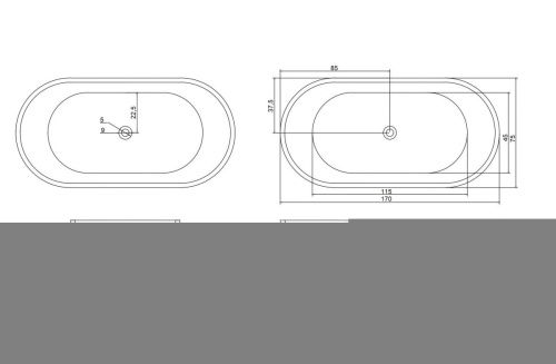 Ванна акриловая Cerutti SPA CT10879 170х75 отдельностоящая овальная с ножками - фото 4
