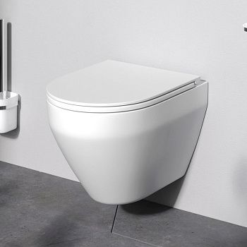 Унитаз подвесной Am.Pm Spirit V2.0 C701700SC белый с сиденьем микролифт безободковый каскадный смыв