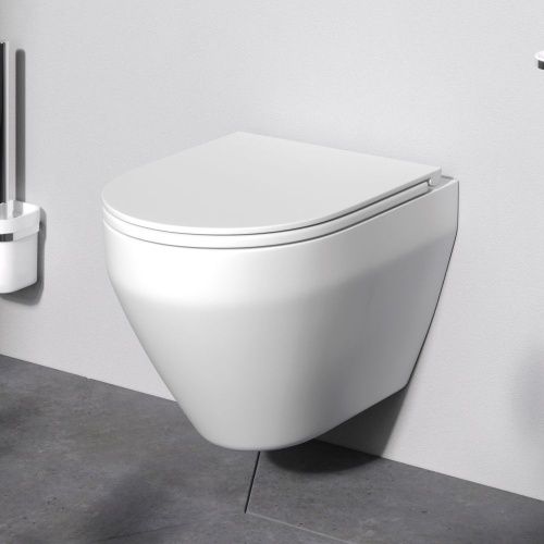 Унитаз подвесной Am.Pm Spirit V2.0 C701700SC белый с сиденьем микролифт безободковый каскадный смыв