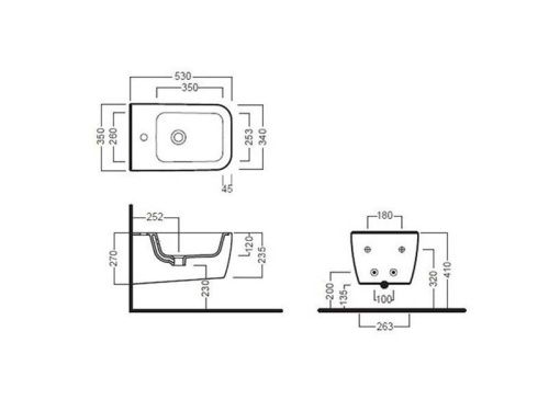 Биде подвесное Hatria FUSION Q YXV801*** цвет белый - фото 3