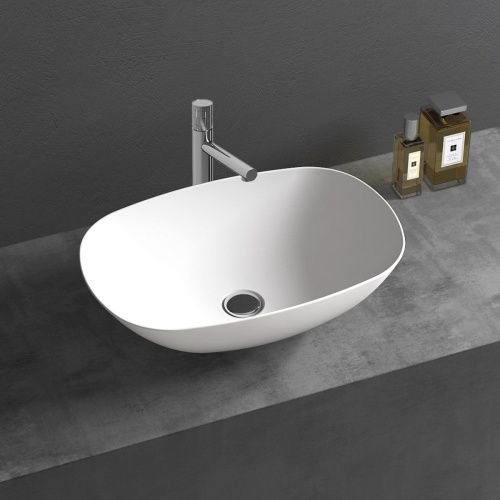 Раковина из искусственного камня Vincea VBS-6T12MW 50х40 накладная цвет белый без отверстий под смеситель