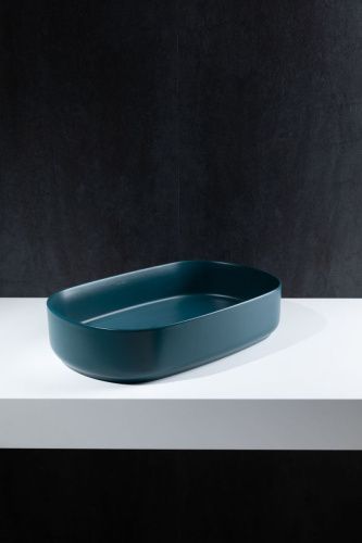 Раковина керамическая Allen Brau Fantasy 4.11022.PT 60х40 накладная цвет зеленый без отверстий под смеситель - фото 5