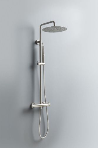 Душевая стойка Allen Brau Fantasy 5.11001-BN настенная цвет нержавеющая сталь с термостатом - фото 3