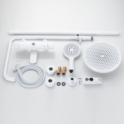 Душевая стойка Rose R3936C настенная цвет белый - фото 4