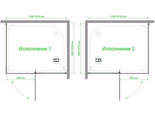 Душевой уголок Royal Bath HPVD RB1120HPVD-C-BL 120х100 стекло матовое профиль черный без поддона - фото 4