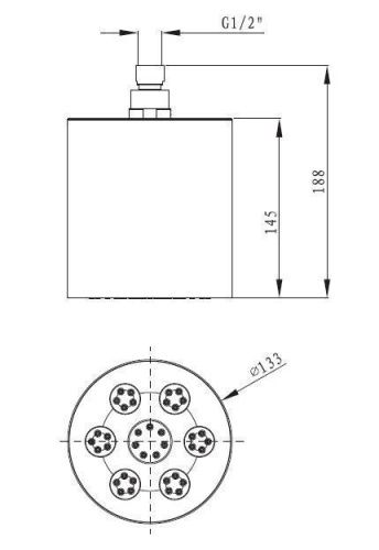 Верхний душ Cezares CZR CZR-SPW130-01 15х15 хром - фото 2