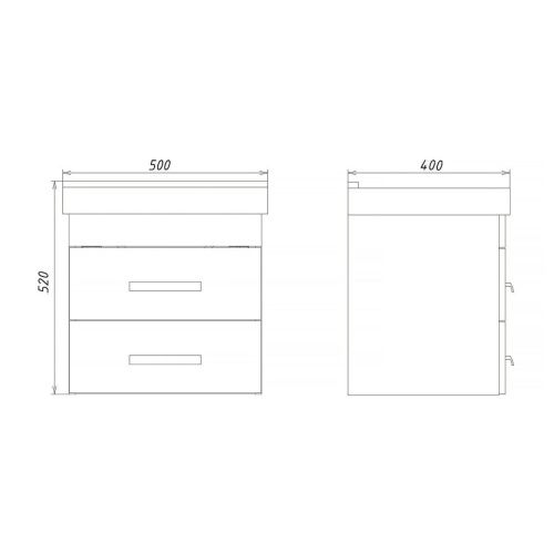 Тумба с раковиной Comforty Никосия 00-00018022CF 50х40 подвесная цвет белый - фото 2