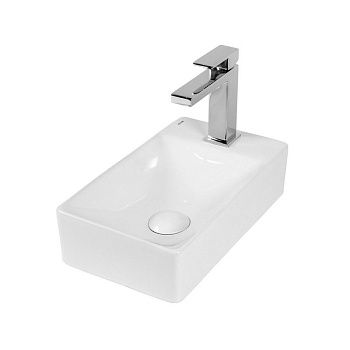 Раковина из сантехнического фарфора Bond Cube S12-380R 40х20 накладная цвет белый 1 отверстие под смеситель