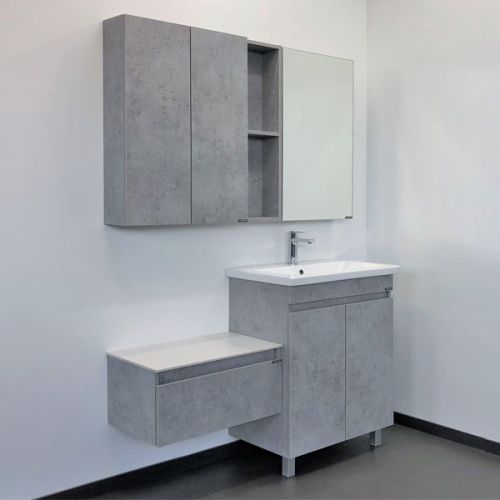 Тумба с раковиной Comforty Осло 00-00006117CF 70х50 напольная цвет серый - фото 5