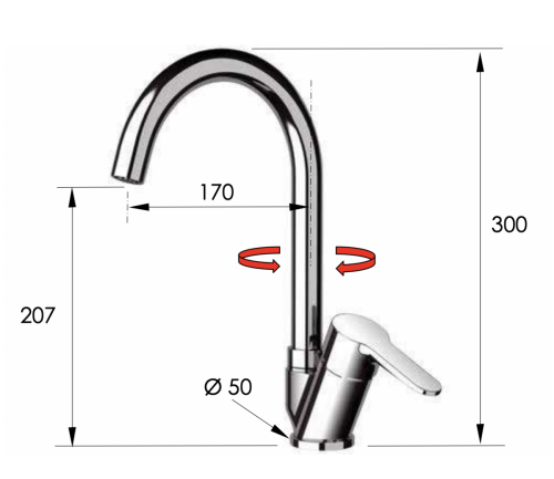 Смеситель для кухни Remer Winner W42B на мойку хром - фото 2