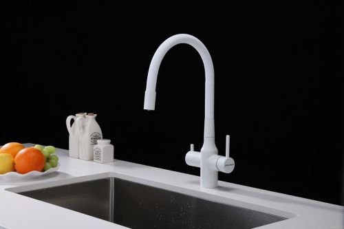 Смеситель для кухни Paulmark SALIX Sa213419-WH на мойку белый - фото 5