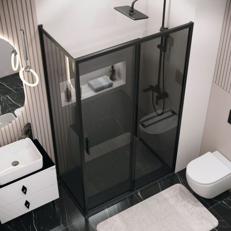 Боковая стенка Grossman Style 200.K33.05.100.21.10 100х195 стекло тонированное профиль черный