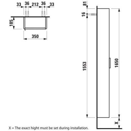 Шкаф-пенал Laufen Base 4.0264.2.110.260.1 40х170 цвет белый - фото 2