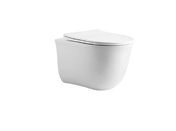 Унитаз подвесной Aquatek КЛАССИК AQ1112T-00 белый с сиденьем микролифт безободковый смыв торнадо