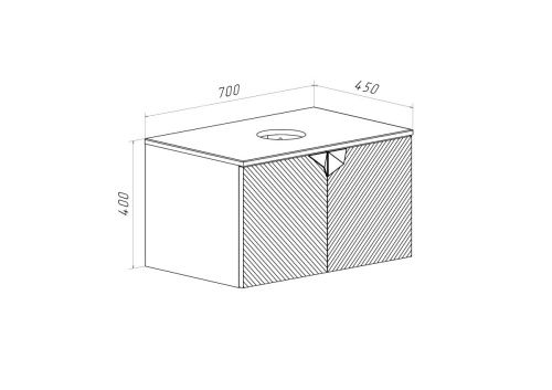 Тумба под раковину Runo Андорра 00-00004644 70х50 подвесная цвет белый - фото 5