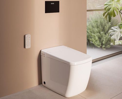 Унитаз приставной Vitra V-Care 7232B403-6217 белый с сиденьем микролифт безободковый - фото 2