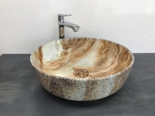 Раковина из сантехнического фаянса CeramaLux 499 40х40 накладная цвет многоцветный без отверстий под смеситель - фото 3