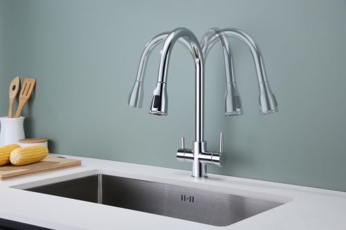 Смеситель для кухни Paulmark LANGE La214212-CR на мойку хром - фото 4