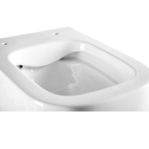 Унитаз подвесной CHARUS TORRE BIANCA EWC700-126W белый с сиденьем микролифт безободковый каскадный смыв - фото 4