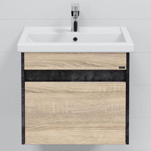 Тумба под раковину СанТа Мира 700354 60х40 подвесная цвет бежевый - фото 3