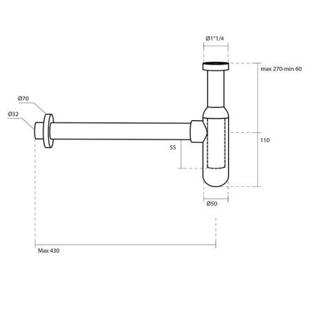 Сифон для раковины Kerasan Cento 923591 золото