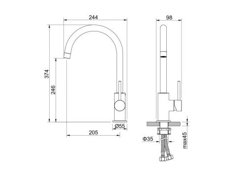 Смеситель для кухни Aquatek Европа AQ1382BG на мойку золото - фото 3